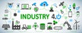 Industry 4.0 infographic factory of the future - stock vector Royalty Free Stock Photo